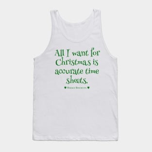 Human Resources Christmas Timesheet Wish Tank Top